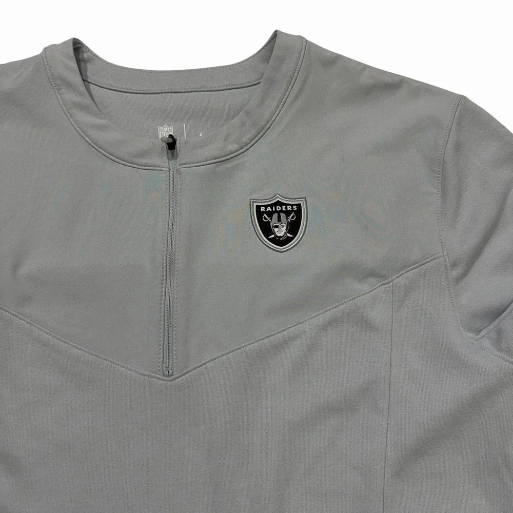 Nike‎ Las Vegas Raiders Dri-FIT On Field Quarter Zip Pullover Gray Men's M NFL
